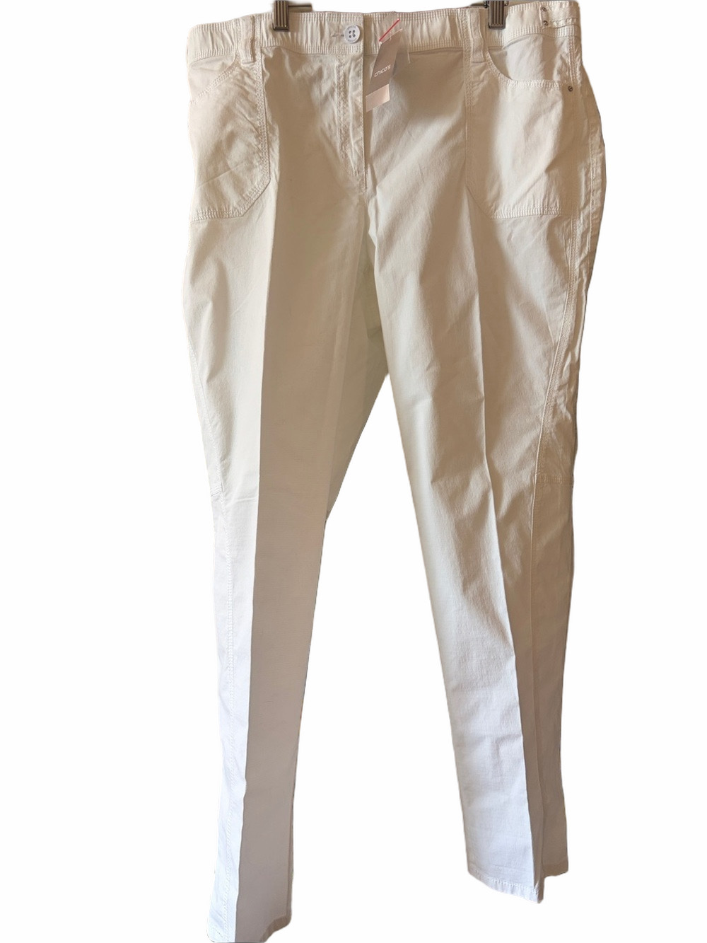 Chicos ultimate fit utility pant in optic white, cotton size 3 C 16 R